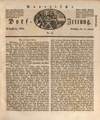 Die Bayerische Dorfzeitung (Münchener Bote für Stadt und Land) Samstag 18. Januar 1834