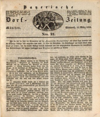 Die Bayerische Dorfzeitung (Münchener Bote für Stadt und Land) Mittwoch 12. März 1834
