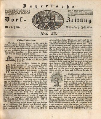 Die Bayerische Dorfzeitung (Münchener Bote für Stadt und Land) Mittwoch 9. Juli 1834