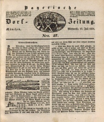 Die Bayerische Dorfzeitung (Münchener Bote für Stadt und Land) Mittwoch 16. Juli 1834