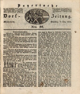 Die Bayerische Dorfzeitung (Münchener Bote für Stadt und Land) Samstag 6. Dezember 1834