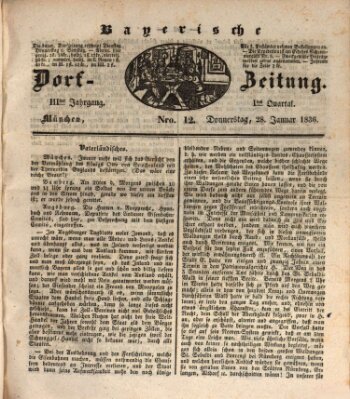 Die Bayerische Dorfzeitung (Münchener Bote für Stadt und Land) Donnerstag 28. Januar 1836