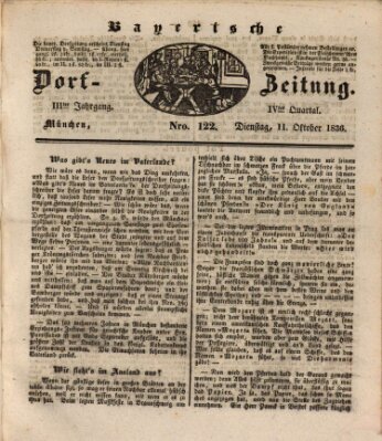 Die Bayerische Dorfzeitung (Münchener Bote für Stadt und Land) Dienstag 11. Oktober 1836