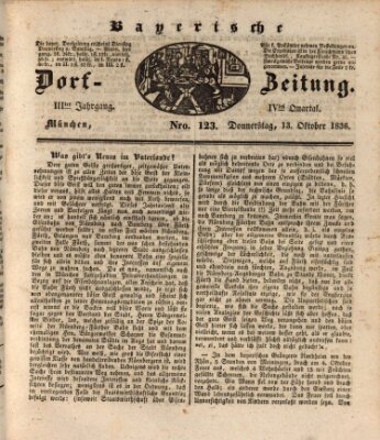 Die Bayerische Dorfzeitung (Münchener Bote für Stadt und Land) Donnerstag 13. Oktober 1836