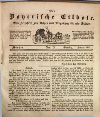 Baierscher Eilbote (Münchener Bote für Stadt und Land) Samstag 7. Januar 1837