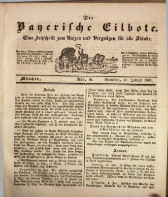 Baierscher Eilbote (Münchener Bote für Stadt und Land) Samstag 21. Januar 1837