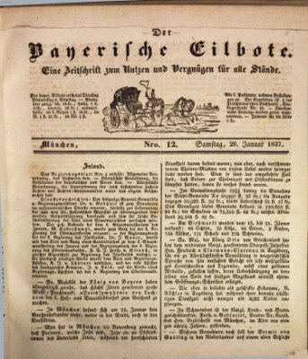 Baierscher Eilbote (Münchener Bote für Stadt und Land) Samstag 28. Januar 1837