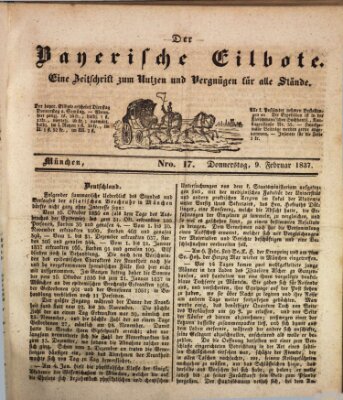 Baierscher Eilbote (Münchener Bote für Stadt und Land) Donnerstag 9. Februar 1837