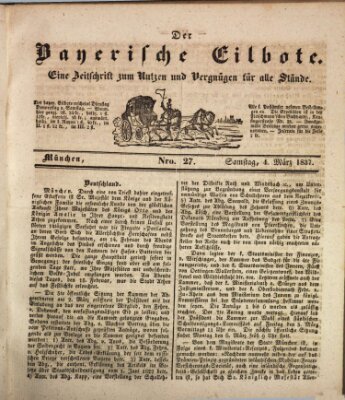 Baierscher Eilbote (Münchener Bote für Stadt und Land) Samstag 4. März 1837