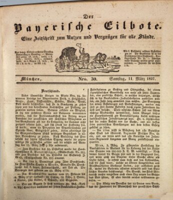 Baierscher Eilbote (Münchener Bote für Stadt und Land) Samstag 11. März 1837