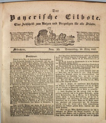 Baierscher Eilbote (Münchener Bote für Stadt und Land) Donnerstag 23. März 1837