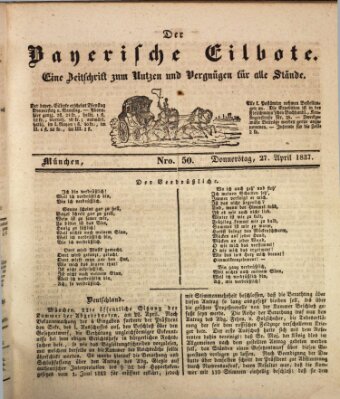 Baierscher Eilbote (Münchener Bote für Stadt und Land) Donnerstag 27. April 1837