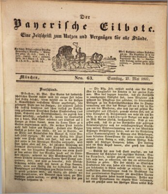 Baierscher Eilbote (Münchener Bote für Stadt und Land) Samstag 27. Mai 1837