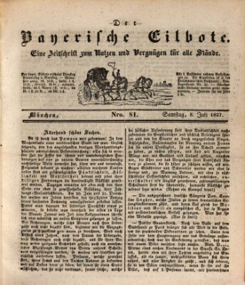 Baierscher Eilbote (Münchener Bote für Stadt und Land) Samstag 8. Juli 1837