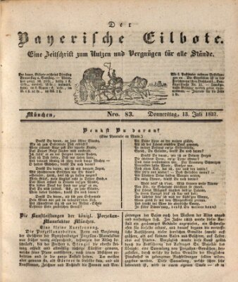 Baierscher Eilbote (Münchener Bote für Stadt und Land) Donnerstag 13. Juli 1837