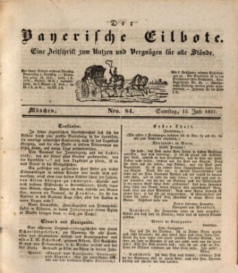 Baierscher Eilbote (Münchener Bote für Stadt und Land) Samstag 15. Juli 1837