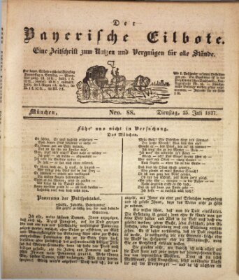 Baierscher Eilbote (Münchener Bote für Stadt und Land) Dienstag 25. Juli 1837