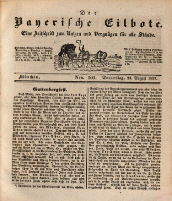 Baierscher Eilbote (Münchener Bote für Stadt und Land) Donnerstag 24. August 1837