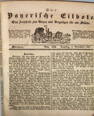 Baierscher Eilbote (Münchener Bote für Stadt und Land) Samstag 4. November 1837