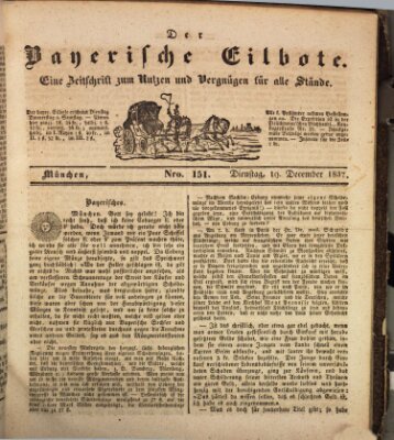 Baierscher Eilbote (Münchener Bote für Stadt und Land) Dienstag 19. Dezember 1837