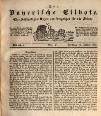 Baierscher Eilbote (Münchener Bote für Stadt und Land) Dienstag 16. Januar 1838