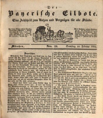 Baierscher Eilbote (Münchener Bote für Stadt und Land) Samstag 10. Februar 1838