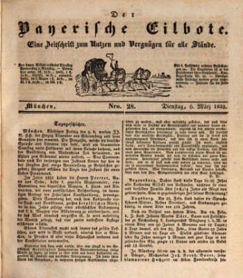 Baierscher Eilbote (Münchener Bote für Stadt und Land) Dienstag 6. März 1838