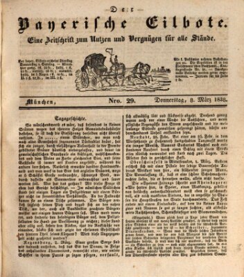 Baierscher Eilbote (Münchener Bote für Stadt und Land) Donnerstag 8. März 1838