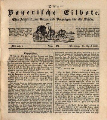 Baierscher Eilbote (Münchener Bote für Stadt und Land) Dienstag 24. April 1838