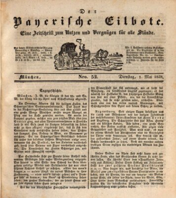 Baierscher Eilbote (Münchener Bote für Stadt und Land) Dienstag 1. Mai 1838