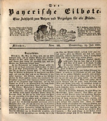 Baierscher Eilbote (Münchener Bote für Stadt und Land) Donnerstag 19. Juli 1838