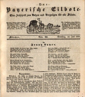 Baierscher Eilbote (Münchener Bote für Stadt und Land) Samstag 28. Juli 1838