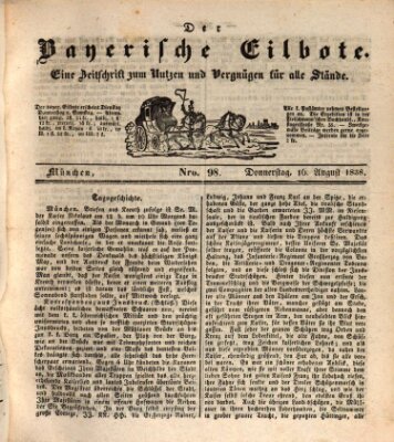 Baierscher Eilbote (Münchener Bote für Stadt und Land) Donnerstag 16. August 1838