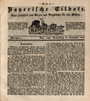 Baierscher Eilbote (Münchener Bote für Stadt und Land) Donnerstag 13. September 1838