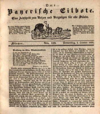 Baierscher Eilbote (Münchener Bote für Stadt und Land) Donnerstag 4. Oktober 1838