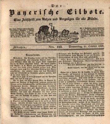 Baierscher Eilbote (Münchener Bote für Stadt und Land) Donnerstag 11. Oktober 1838