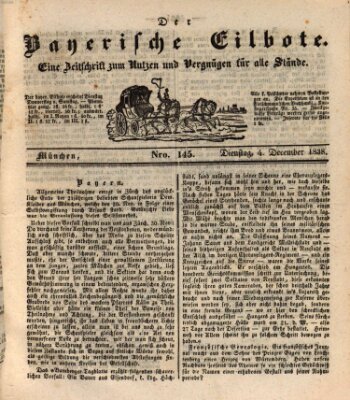 Baierscher Eilbote (Münchener Bote für Stadt und Land) Dienstag 4. Dezember 1838