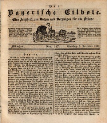 Baierscher Eilbote (Münchener Bote für Stadt und Land) Samstag 8. Dezember 1838