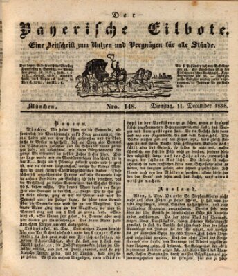 Baierscher Eilbote (Münchener Bote für Stadt und Land) Dienstag 11. Dezember 1838