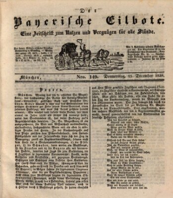 Baierscher Eilbote (Münchener Bote für Stadt und Land) Donnerstag 13. Dezember 1838