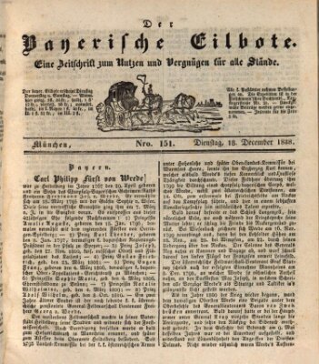 Baierscher Eilbote (Münchener Bote für Stadt und Land) Dienstag 18. Dezember 1838