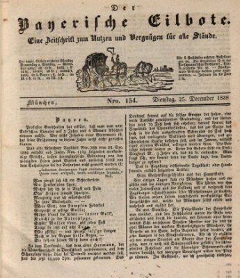 Baierscher Eilbote (Münchener Bote für Stadt und Land) Dienstag 25. Dezember 1838