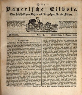 Baierscher Eilbote (Münchener Bote für Stadt und Land) Donnerstag 3. Januar 1839