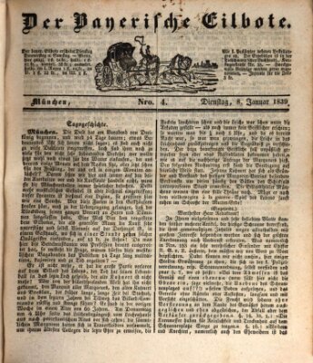 Baierscher Eilbote (Münchener Bote für Stadt und Land) Dienstag 8. Januar 1839