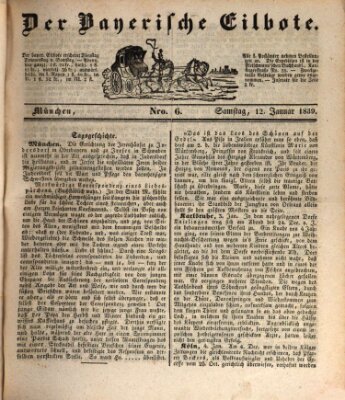 Baierscher Eilbote (Münchener Bote für Stadt und Land) Samstag 12. Januar 1839