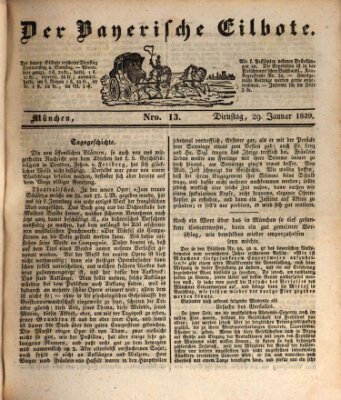 Baierscher Eilbote (Münchener Bote für Stadt und Land) Dienstag 29. Januar 1839