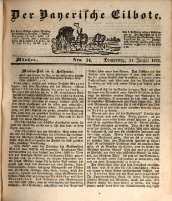 Baierscher Eilbote (Münchener Bote für Stadt und Land) Donnerstag 31. Januar 1839