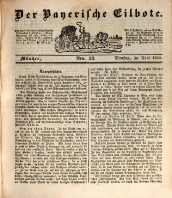 Baierscher Eilbote (Münchener Bote für Stadt und Land) Dienstag 30. April 1839