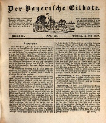 Baierscher Eilbote (Münchener Bote für Stadt und Land) Samstag 4. Mai 1839