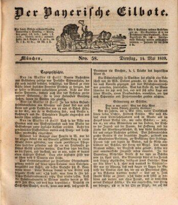 Baierscher Eilbote (Münchener Bote für Stadt und Land) Dienstag 14. Mai 1839